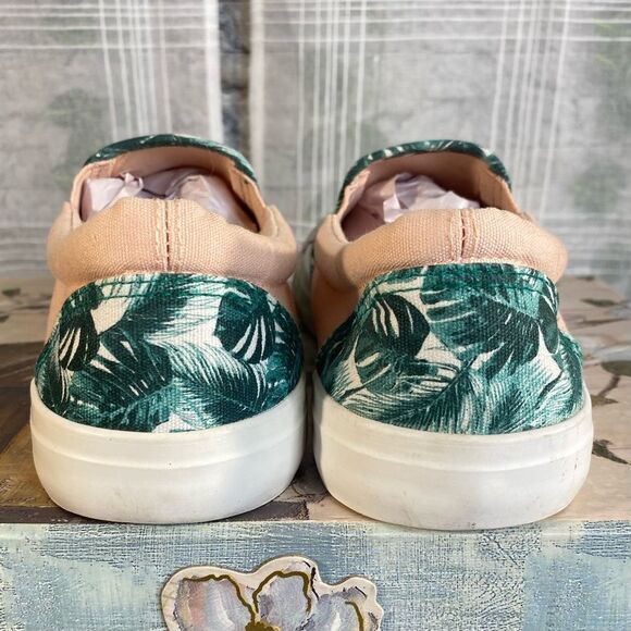 Serra Tropical Print Slip-On Sneakers Womens Size 8 Two Tone Canvas Style Loafer - Picture 5 of 8
